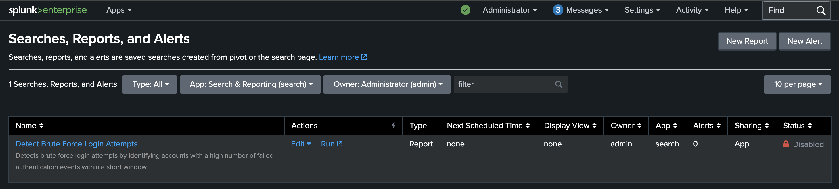 Splunk saved search created by the pipeline after deployment